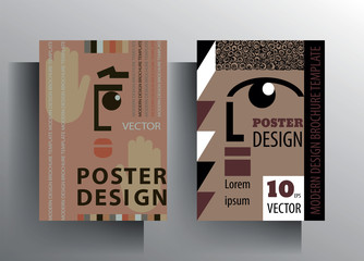 Fototapeta na wymiar Design template cover, poster, brochure set. Retro style. A4 format. EPS 10 vector