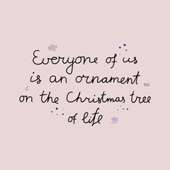 Christmas greeting card with calligraphy. Handwritten modern brush lettering. Holidays wishing for using in banner, poster, greeting card