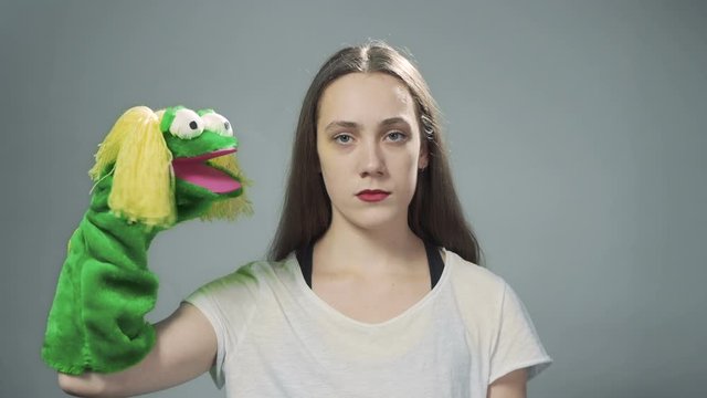 Video of woman with handmade doll