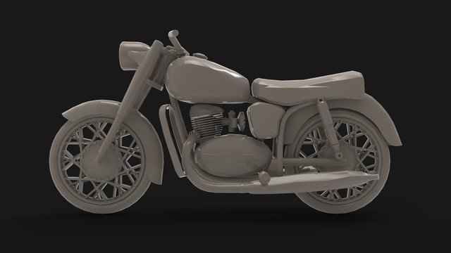3d rendering of a vintage motorcycle isolated in studio background
