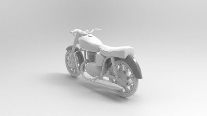 3d rendering of a vintage motorcycle isolated in studio background