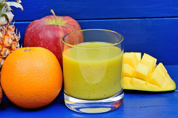 Delicious detox smoothie in a glass