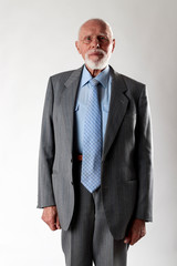 Old man looking at the camera.
