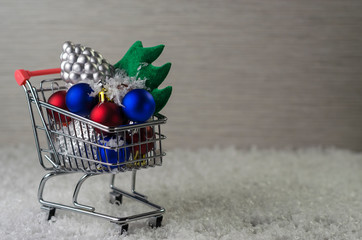 cart with christmas tree toys 2