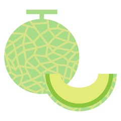 メロンイラストセット（まるごと、カット）