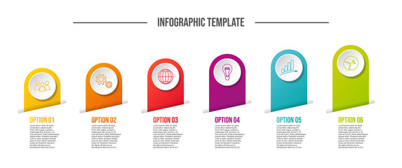 Design of colorful company infographic with icons. Vector