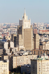 View from Hotel Ukraine in Moscow to city center	