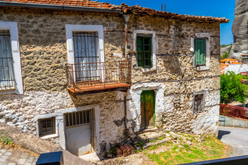 Old abandoned houses at the village of Kastraki, Kalabaka Municipality, Central Greece
