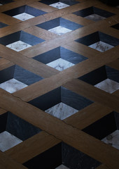 vertical abstract geometric 3d background on the floor
