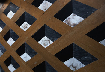geometric background in the interior on the floor in the form of rhombus of different sizes