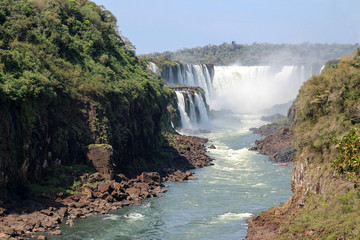 Fototapeta na wymiar Magnificent Iguazu Falls on the border between Argentina and Brazil