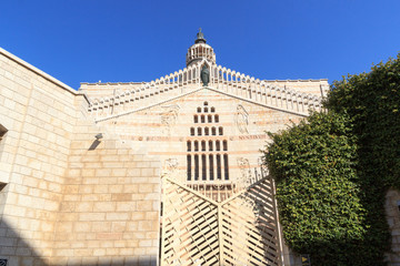Entrance to Basilica Church of the Annunciation in Nazareth, Israel