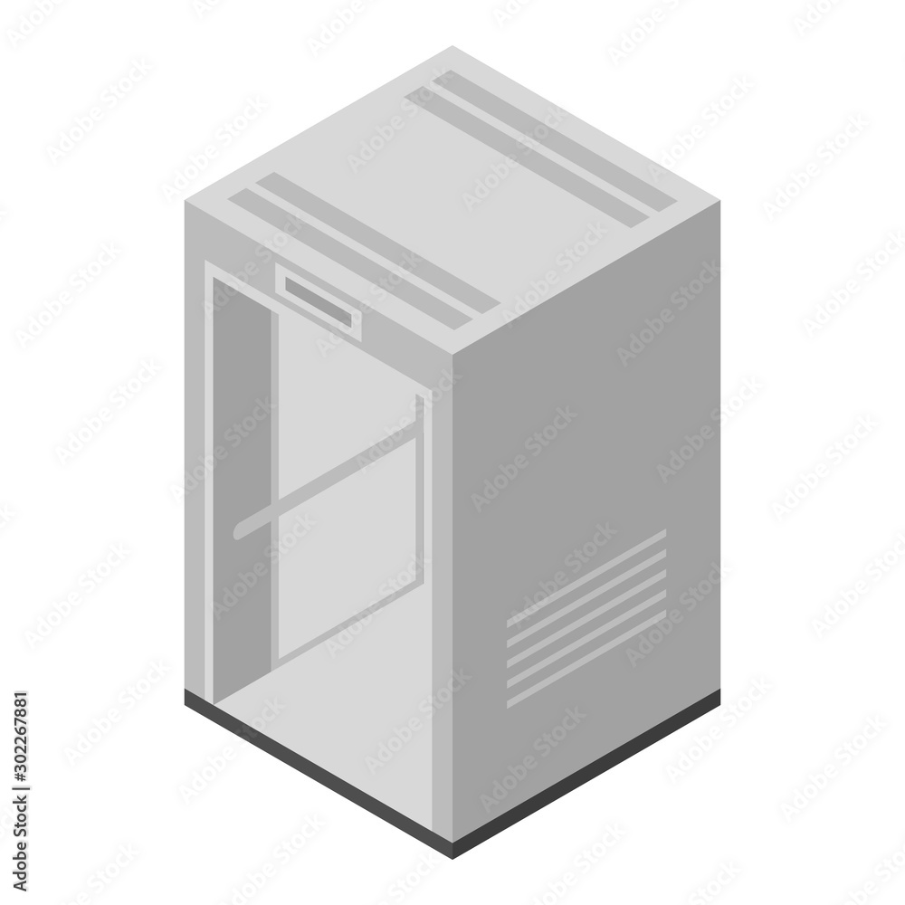 Poster hallway elevator icon. isometric of hallway elevator vector icon for web design isolated on white ba