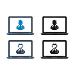 Online Medical Service Icon set. Flat style vector EPS.