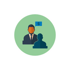 Business Adviser Icon.  Button style vector EPS.
