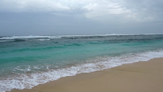 beautiful tropic beach in overcast day.