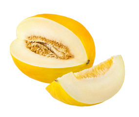 Fresh melon isolated on white background with clipping path