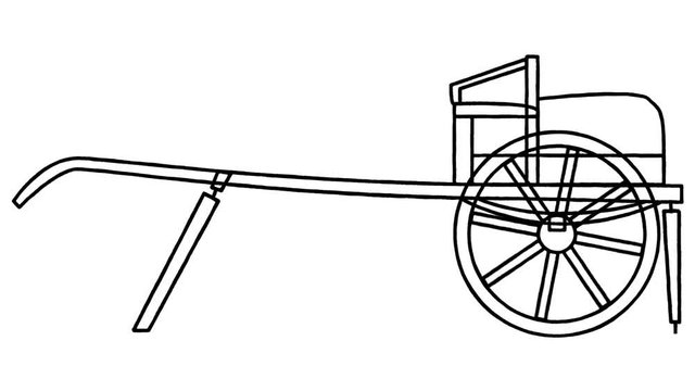 An animated drawing of a cart in the style of Leonardo da Vinci.
