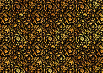 abstract golden floral