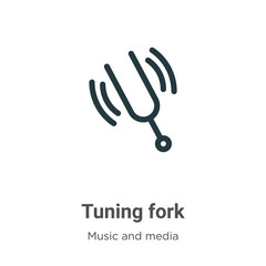 Tuning fork vector icon on white background. Flat vector tuning fork icon symbol sign from modern music collection for mobile concept and web apps design. - obrazy, fototapety, plakaty