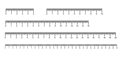 Scale for rulers. Ruler scale. Vector illustration