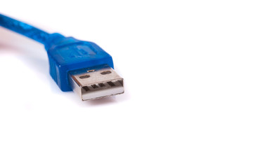 connection and  data cable and plug on white background