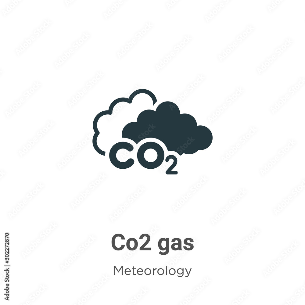 Poster co2 gas vector icon on white background. flat vector co2 gas icon symbol sign from modern meteorolog