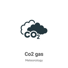 Co2 gas vector icon on white background. Flat vector co2 gas icon symbol sign from modern meteorology collection for mobile concept and web apps design.