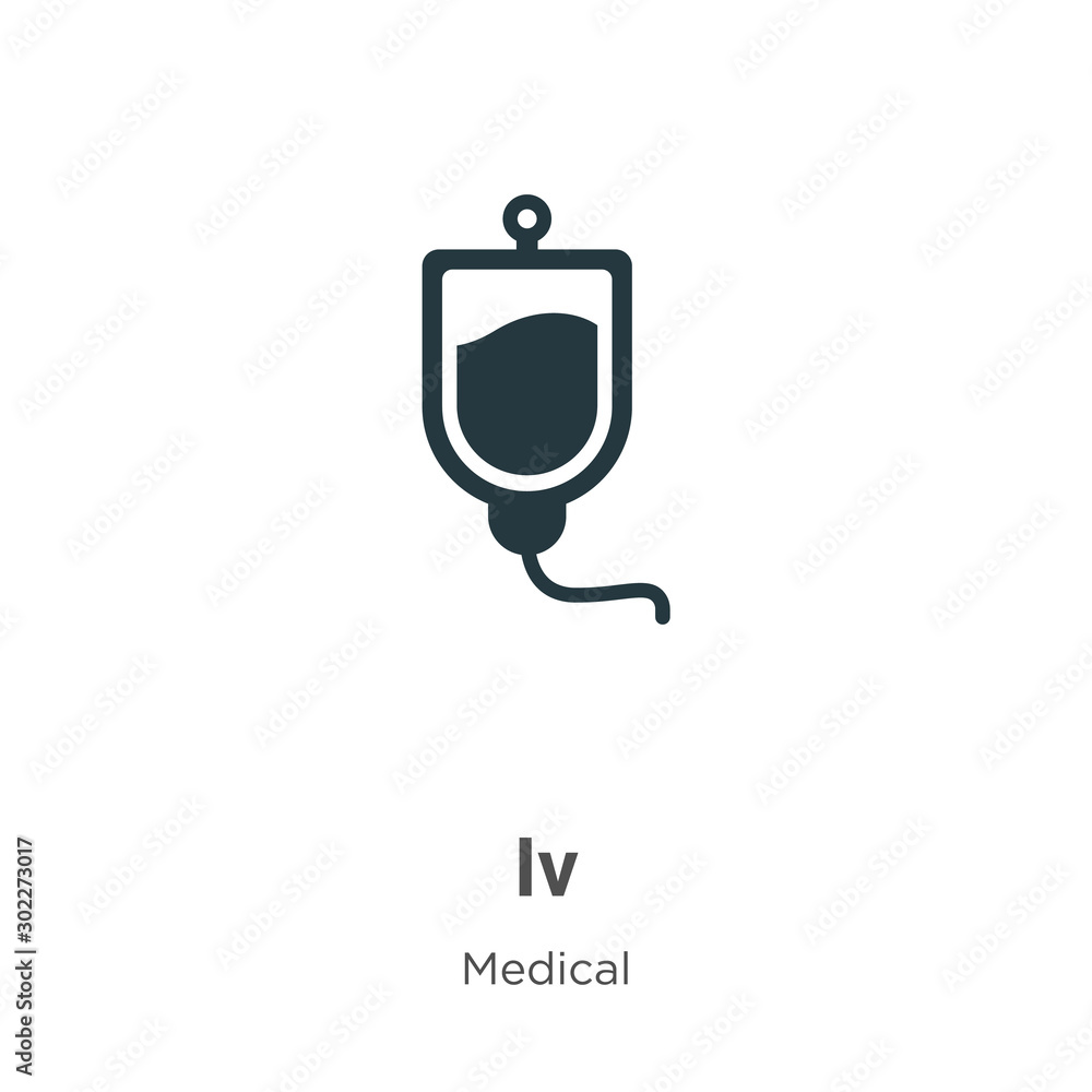 Poster iv vector icon on white background. flat vector iv icon symbol sign from modern medical collection f