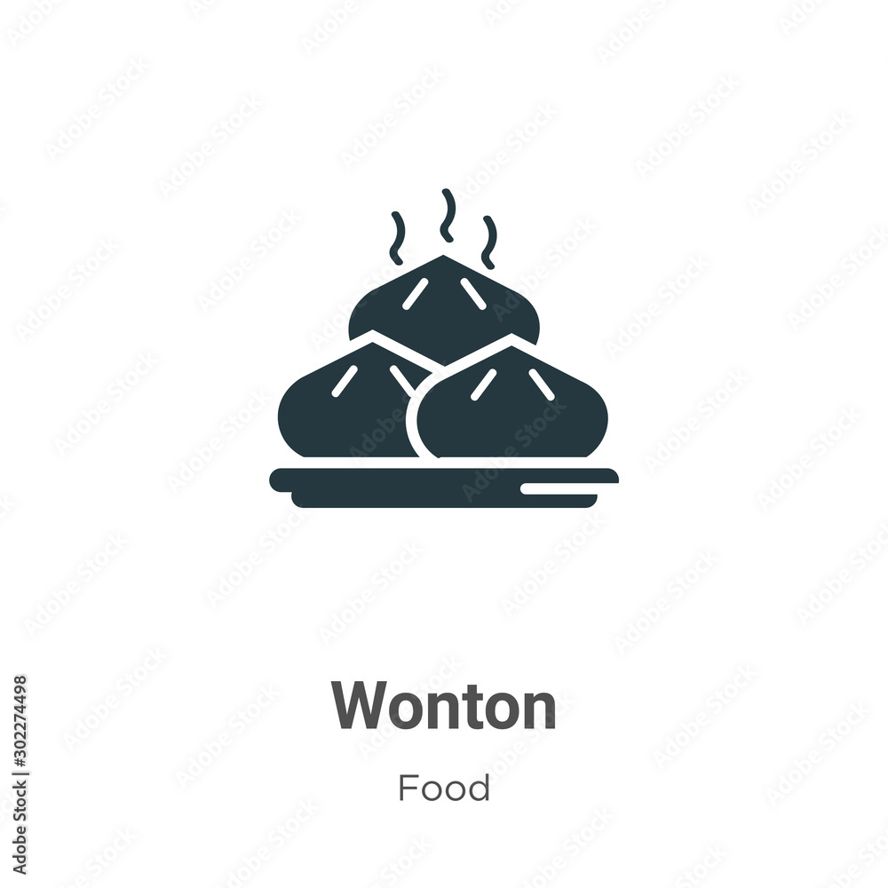 Poster wonton vector icon on white background. flat vector wonton icon symbol sign from modern food collect
