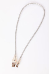 connection and  data cable and plug on white background