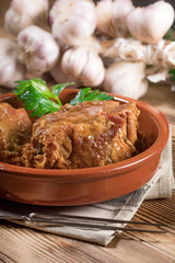 A piece of braised pork neck.