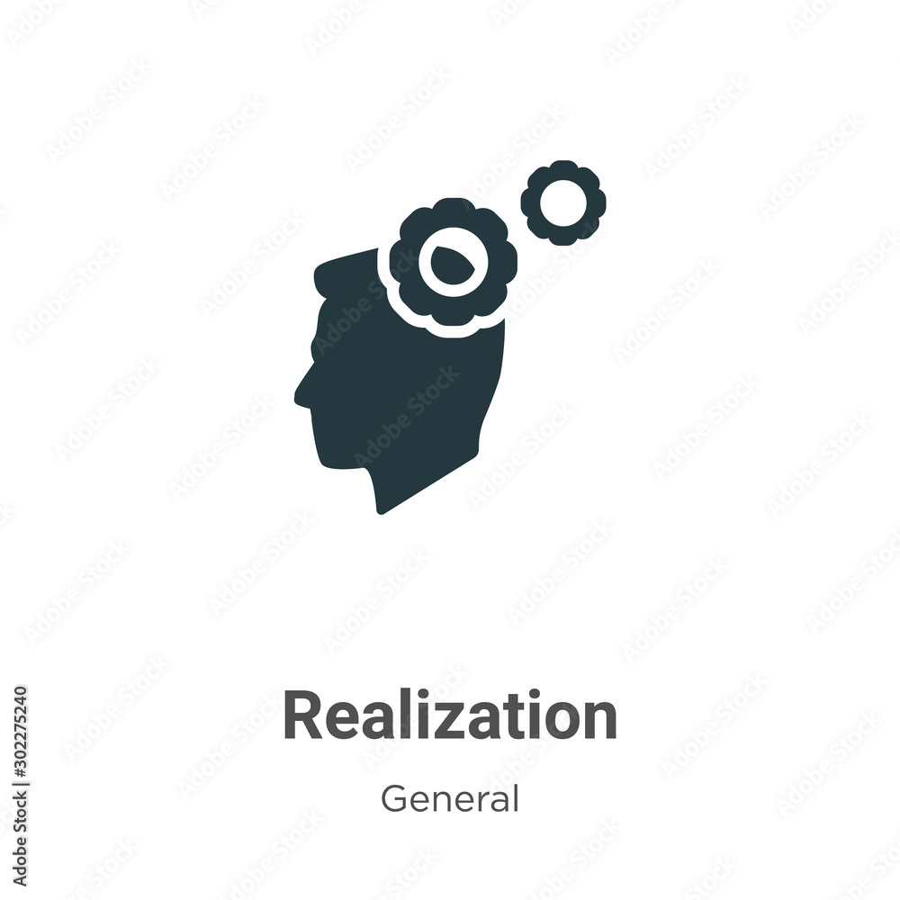Poster realization vector icon on white background. flat vector realization icon symbol sign from modern ge