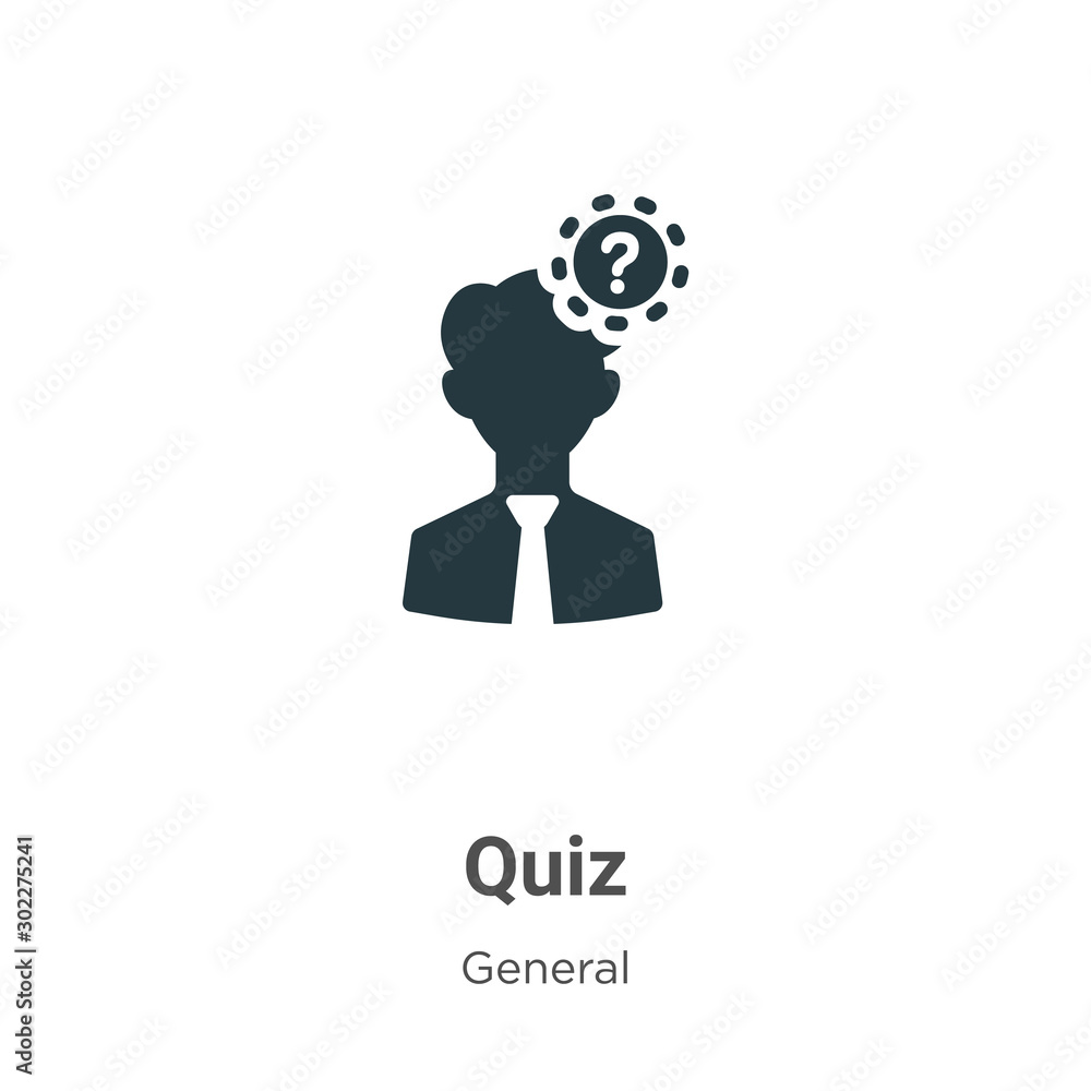 Poster quiz vector icon on white background. flat vector quiz icon symbol sign from modern general collecti