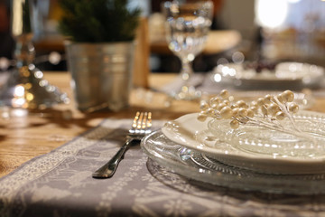 Modern new Year table decoration, details