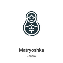 Matryoshka vector icon on white background. Flat vector matryoshka icon symbol sign from modern general collection for mobile concept and web apps design.