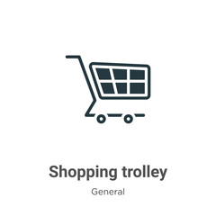 Shopping trolley vector icon on white background. Flat vector shopping trolley icon symbol sign from modern general collection for mobile concept and web apps design.