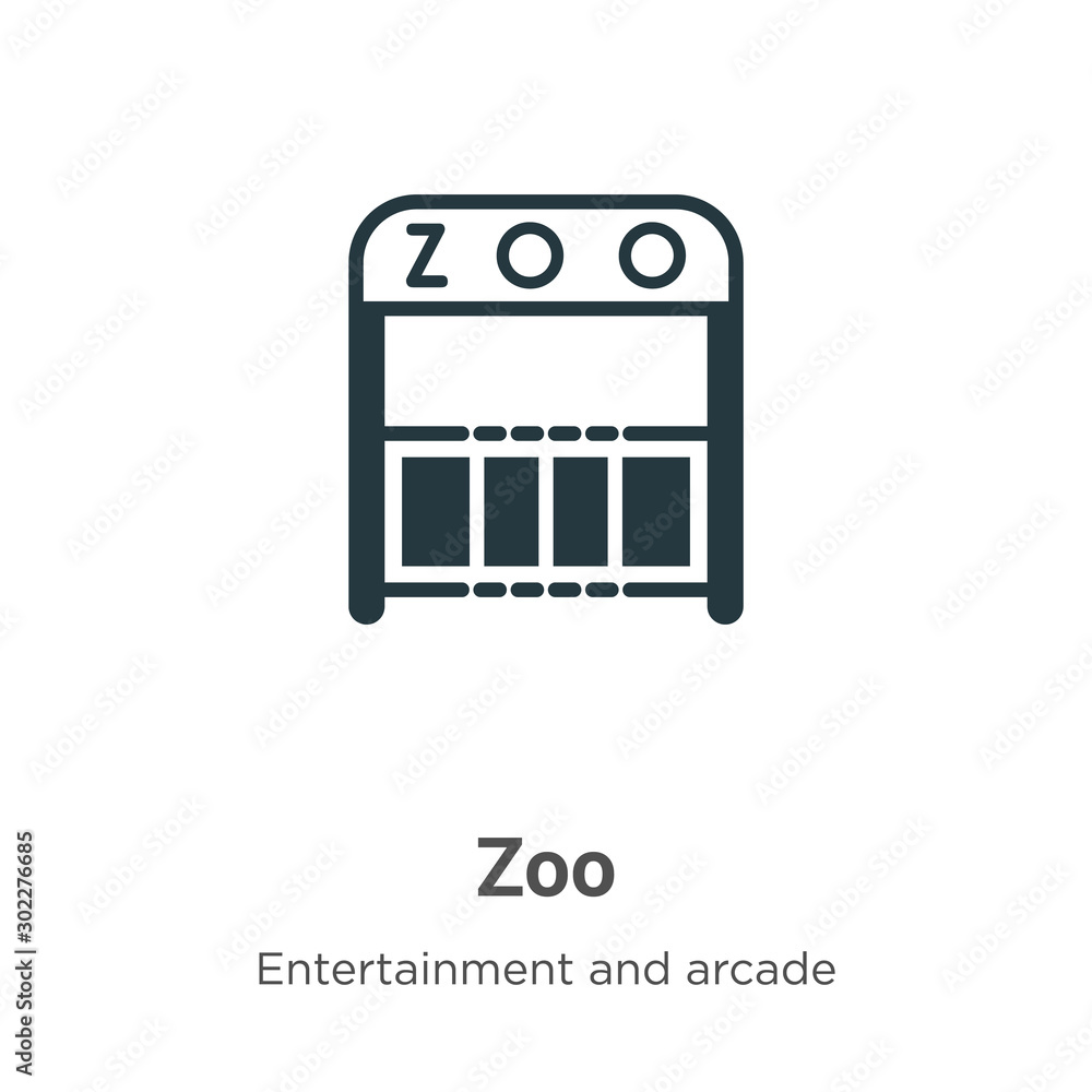 Poster zoo vector icon on white background. flat vector zoo icon symbol sign from modern entertainment and 