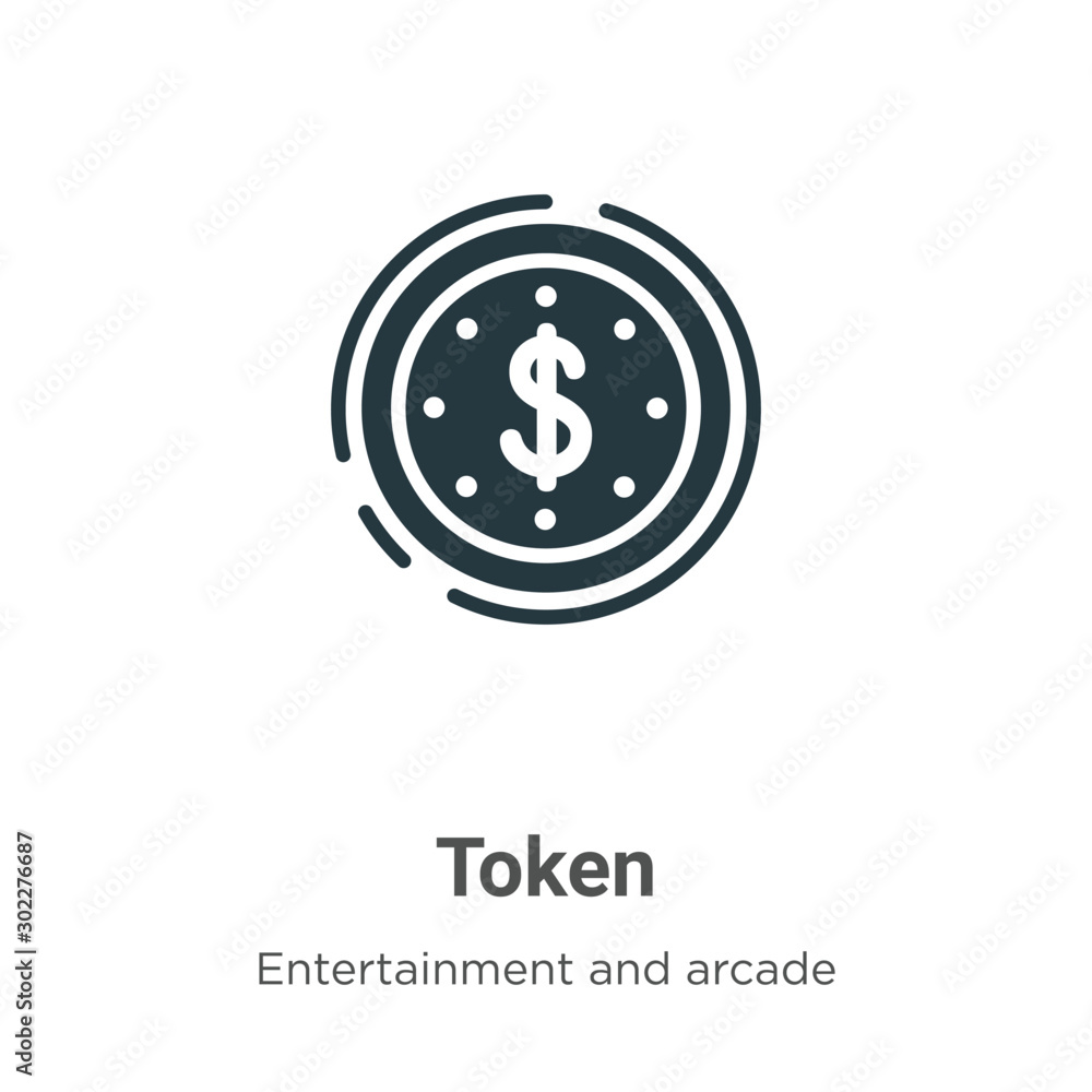 Poster token vector icon on white background. flat vector token icon symbol sign from modern entertainment 