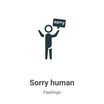 Sorry human vector icon on white background. Flat vector sorry human icon symbol sign from modern feelings collection for mobile concept and web apps design.