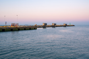 Fiumicino port at sunrise.