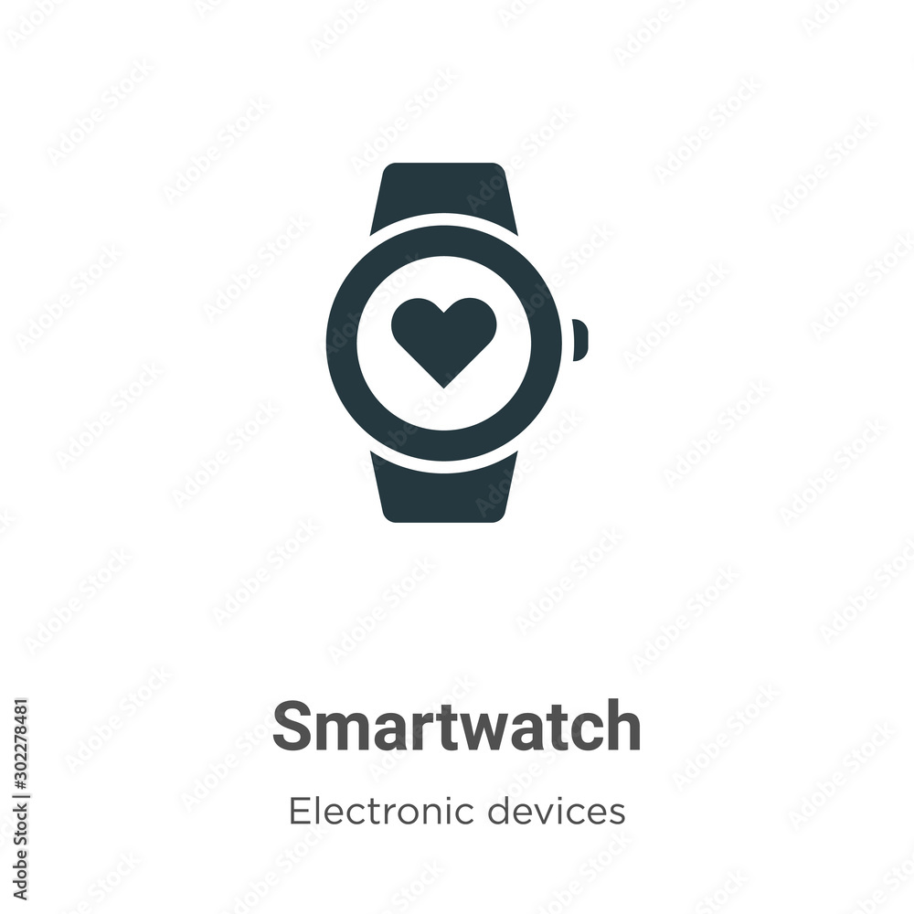 Poster smartwatch vector icon on white background. flat vector smartwatch icon symbol sign from modern elec