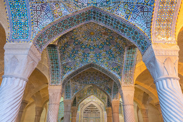 Shabestan, prayer hall, Vakil Mosque, 1773, Shiraz, Fars Province, Iran