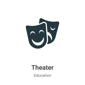 Theater vector icon on white background. Flat vector theater icon symbol sign from modern graduation and education collection for mobile concept and web apps design.