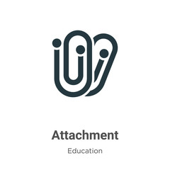 Attachment vector icon on white background. Flat vector attachment icon symbol sign from modern education collection for mobile concept and web apps design.