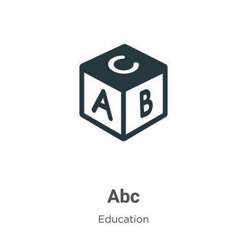 Abc vector icon on white background. Flat vector abc icon symbol sign from modern education collection for mobile concept and web apps design.