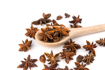 Beautiful dehydrated star anise herb seasoning for cooking