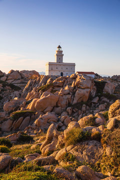 Italy, Sardinia, Santa Teresa Gallura, Lighthouse at Capo Testa