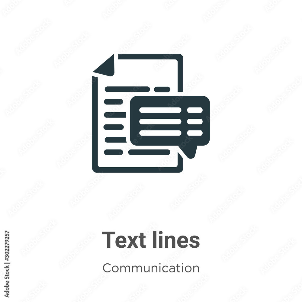Poster text lines vector icon on white background. flat vector text lines icon symbol sign from modern comm