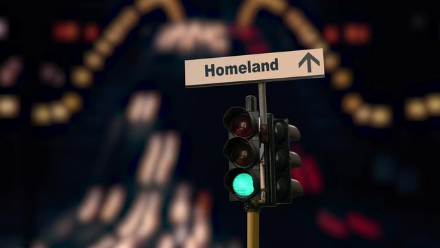 Street Sign the Way to Homeland